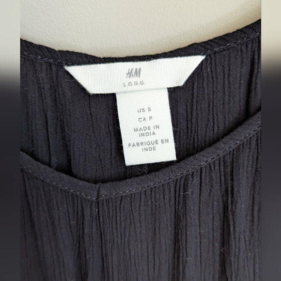 H&M black cami dress with waist cord - Picture 2 of 4